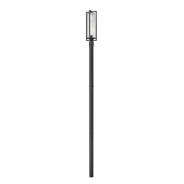 Z-Lite Aura 1 Light Outdoor Post Mounted Fixture, 8in. W x 119.75in. H, Black 5013PHBR-5009P96-BK - main
